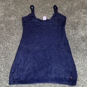 Blue Mini Tank Dress with Scoop Neckline